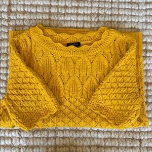 Talbots Crochet Style Short Sleeve Sweater